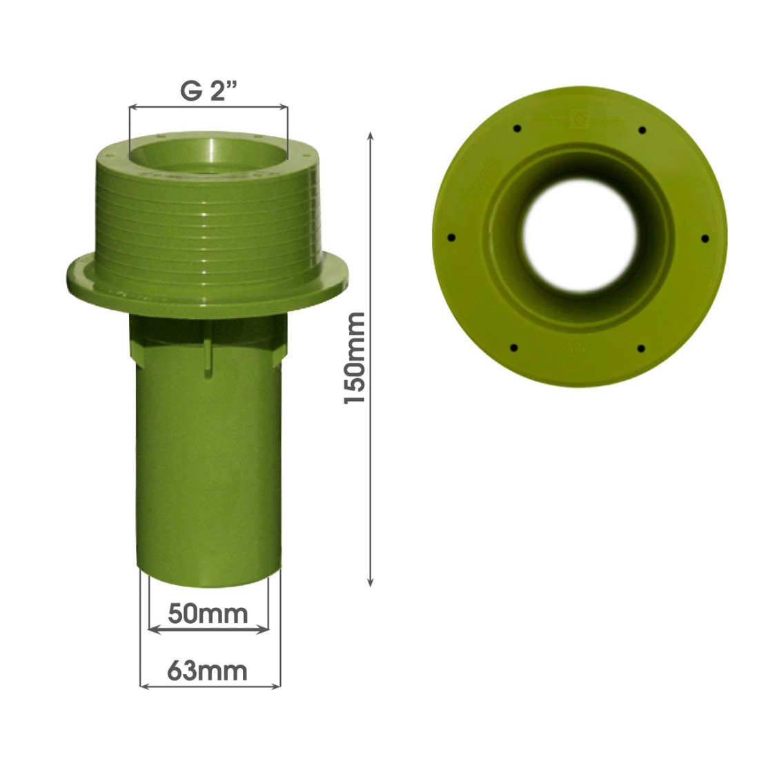 MTS Beckenwanddurchführung  150 mm mit Bohrungen