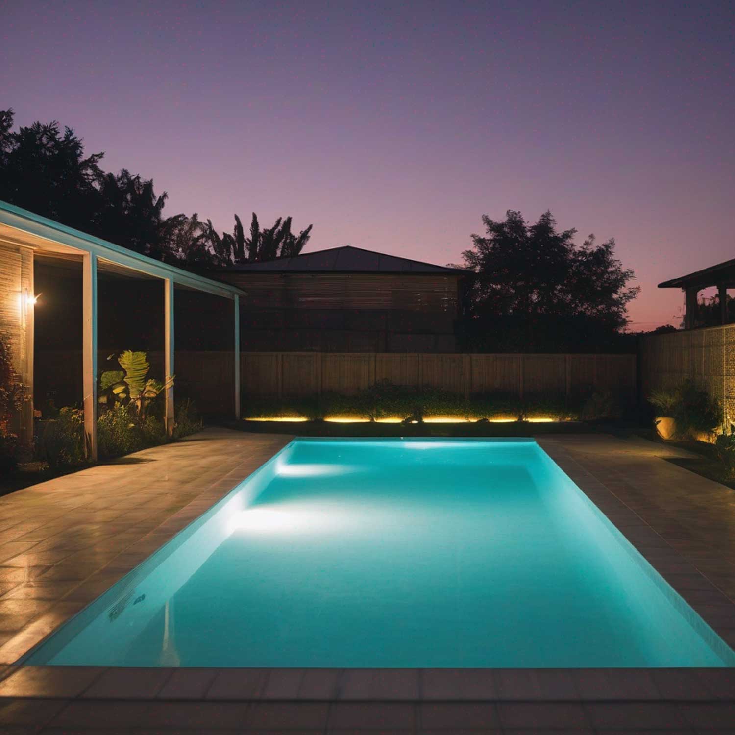 Pool Beleuchtet Bei Nacht Led