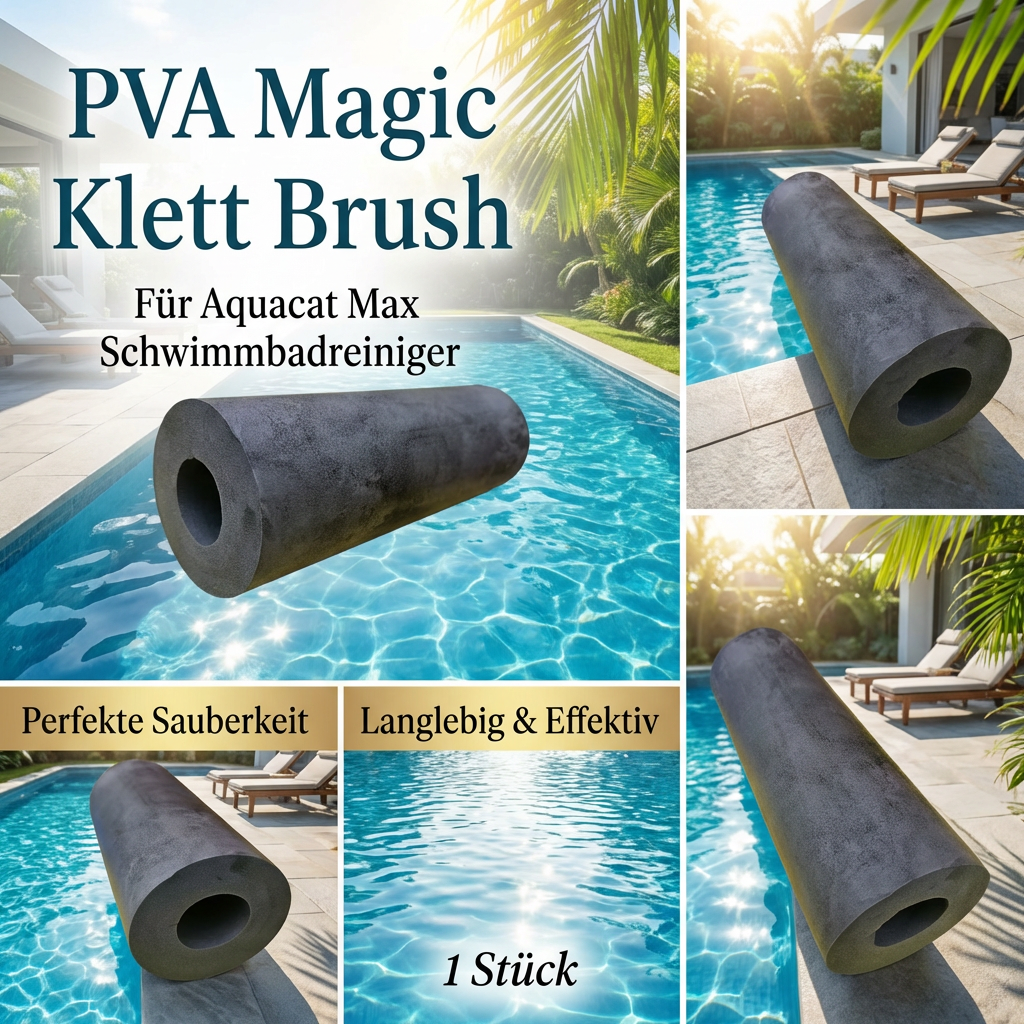 PVA-Poolbürste zur Reinigung mit sichtbarer Bürstenstruktur.