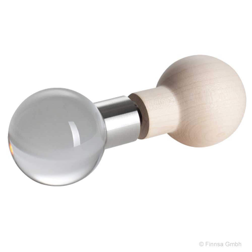 Finnsa Sauna Ball Kugelgriff Glas Holz Kombination