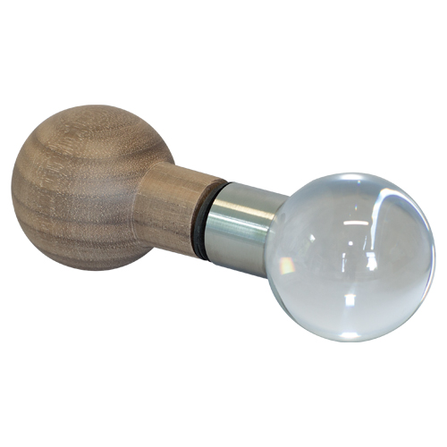 Sauna |Ball-Kugelgriff Nussbaum/Glas-Kombination(für Glastüren)