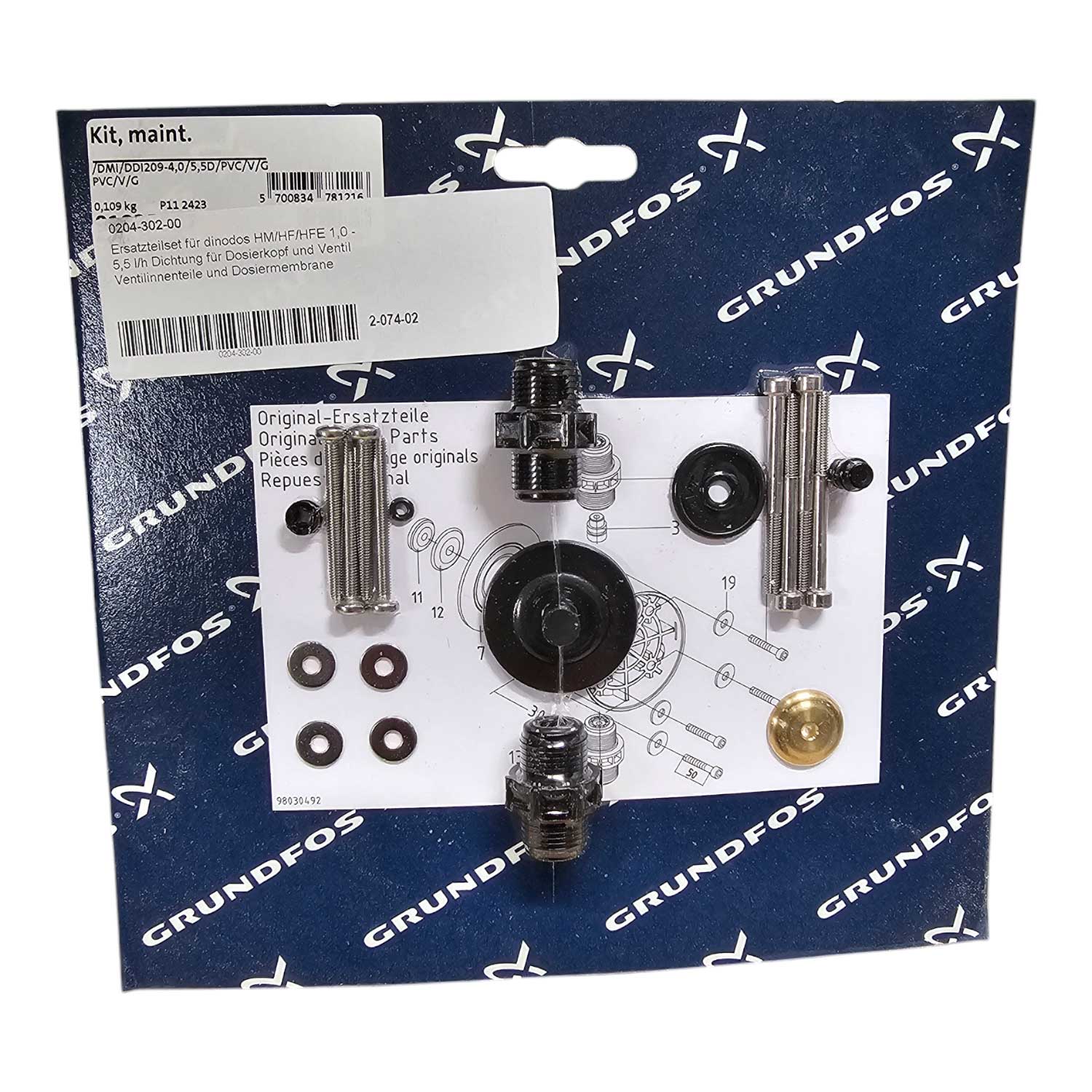 ERSATZTEILSET für Pumpen dinodos MEGA HM / HF/HFE 1,0 - 5,5