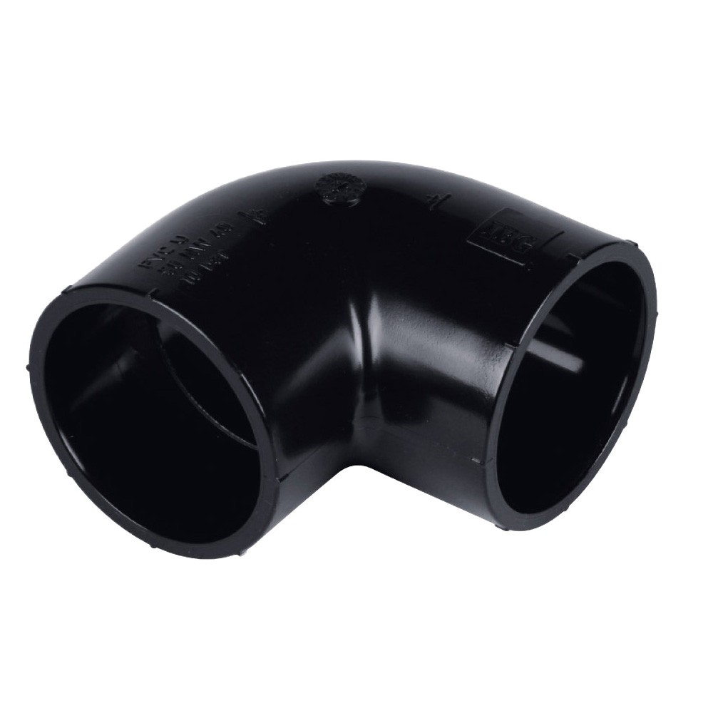 PVC Winkel schwarz d 50 für Solarsysteme