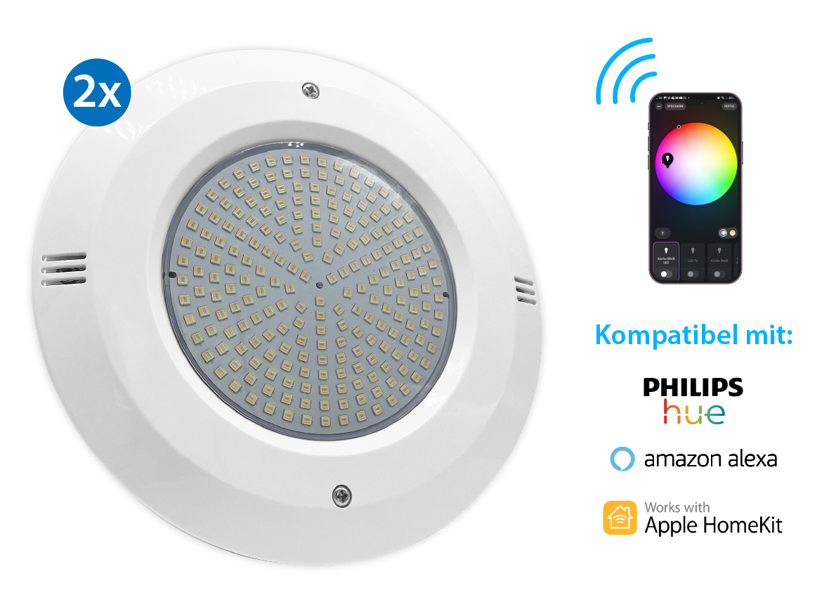 Smart Home UWS  LED Licht Set 2 RGB + CCT 36 Watt Blende weiß