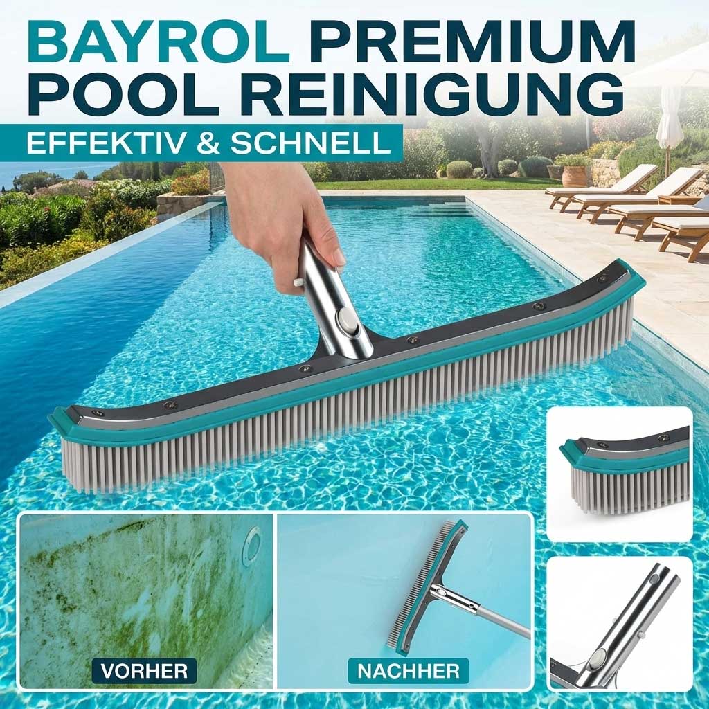 Poolreinigungsgerät, das in einem Schwimmbad mit klarem Wasser verwendet wird.