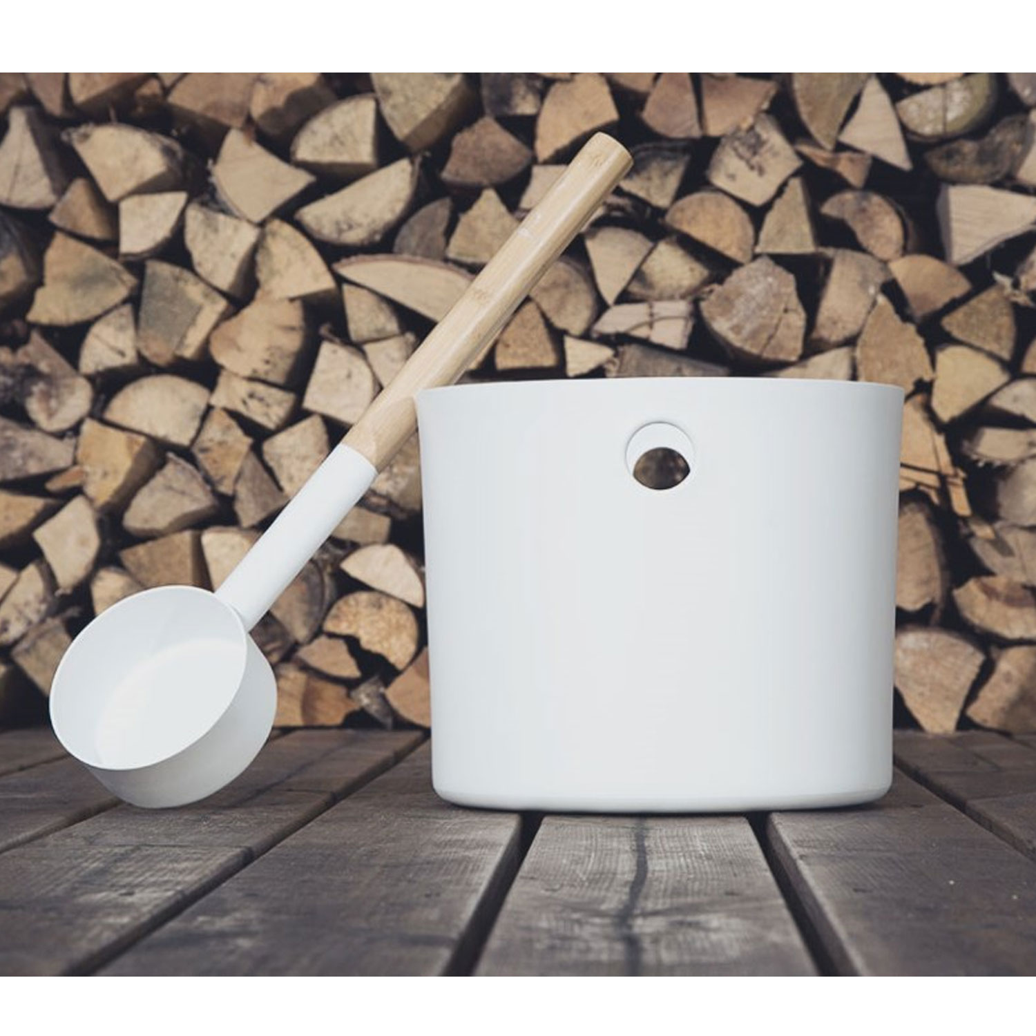 Kolo Sauna Set Kuebel Kelle Weiss 1