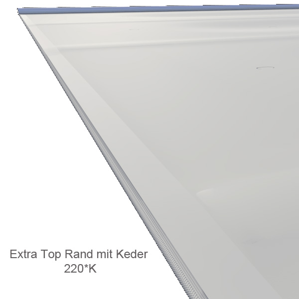 verschweißter Rand mit Kederprofil