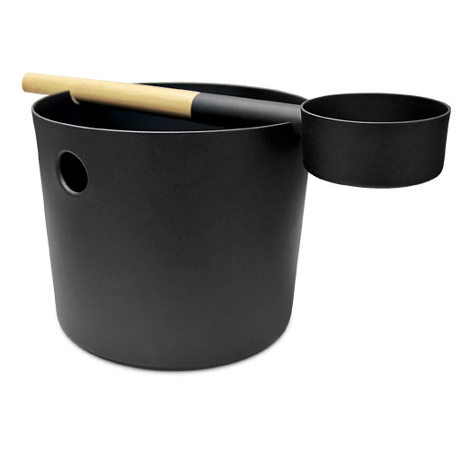 Kolo Sauna Set Kuebel Kelle Schwarz
