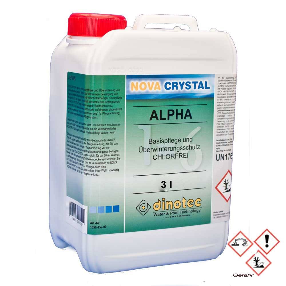 Dinotec Nova Crystal Alpha Flüssigkeit zur Poolpflege und Winterfestmachung, 3L-Behälter.