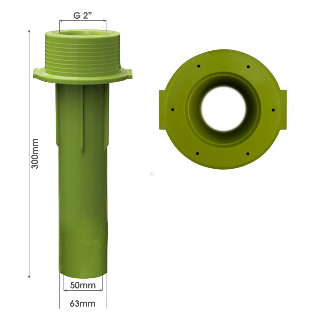 MTS Beckenwanddurchführung 300 mm mit Bohrungen