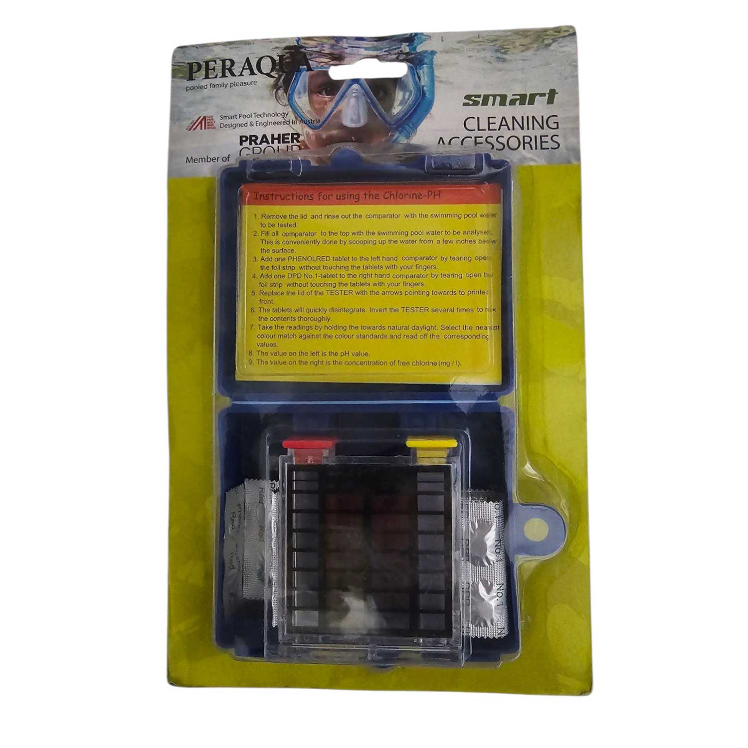 Smart  Pooltester mit Tabletten  Ph  /  Chlor
