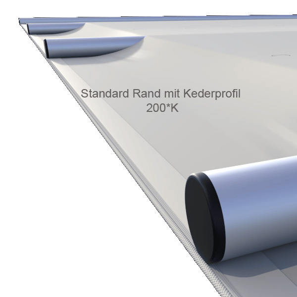 verschweißter Rand mit Kederprofil