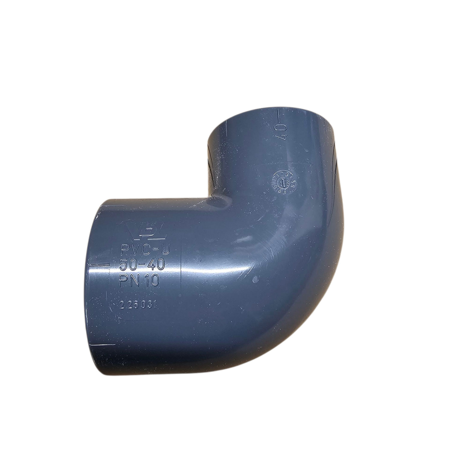 VDL Winkel 90°, reduziert PVC-U 50 mm x 40 mm Klebemuffe