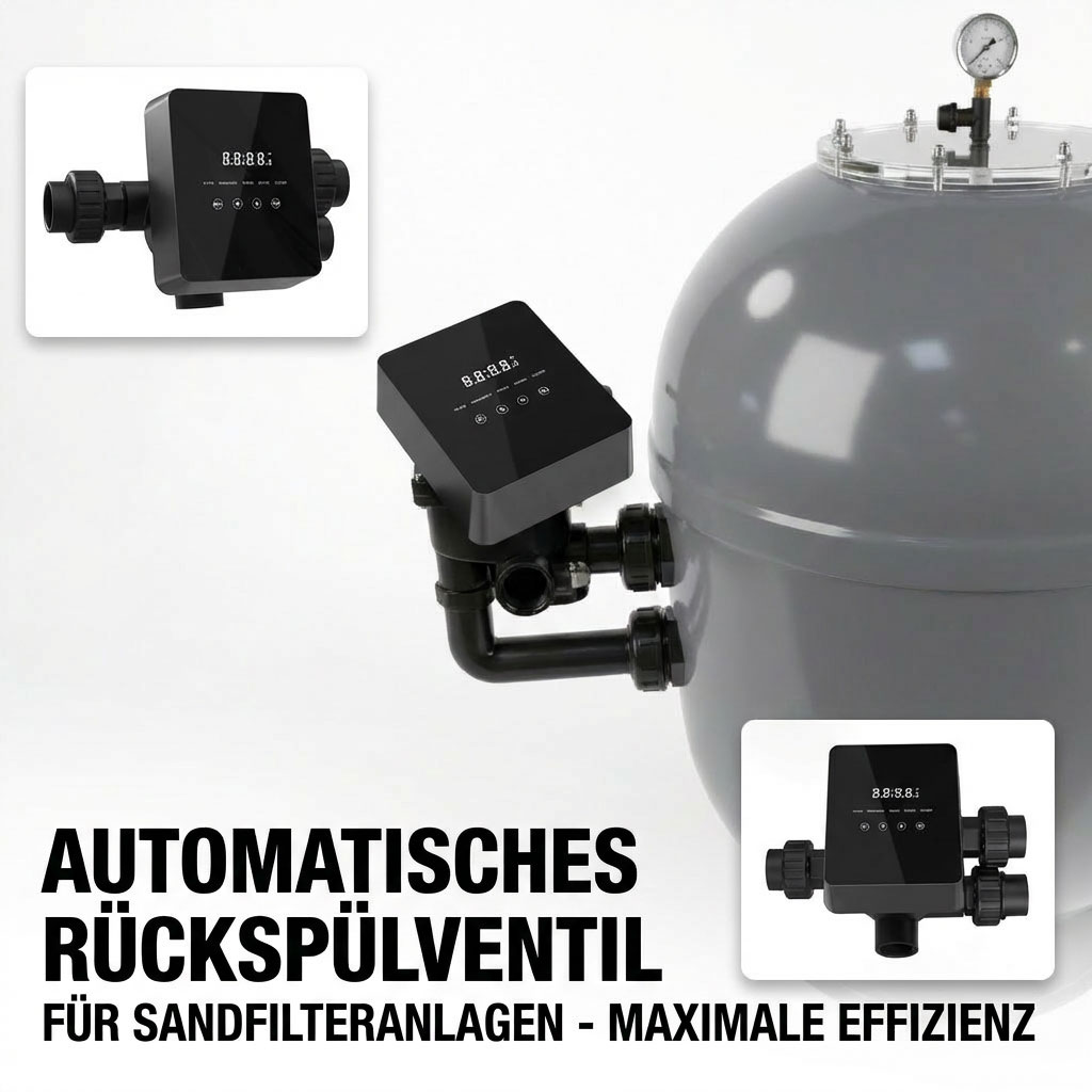 Automatisches Rückspülventil für Sandfilteranlage.