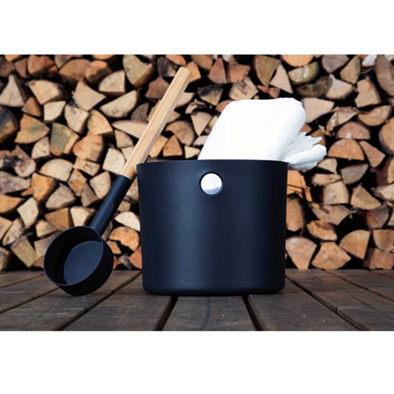 Kolo Sauna Set Kuebel Kelle Schwarz 1
