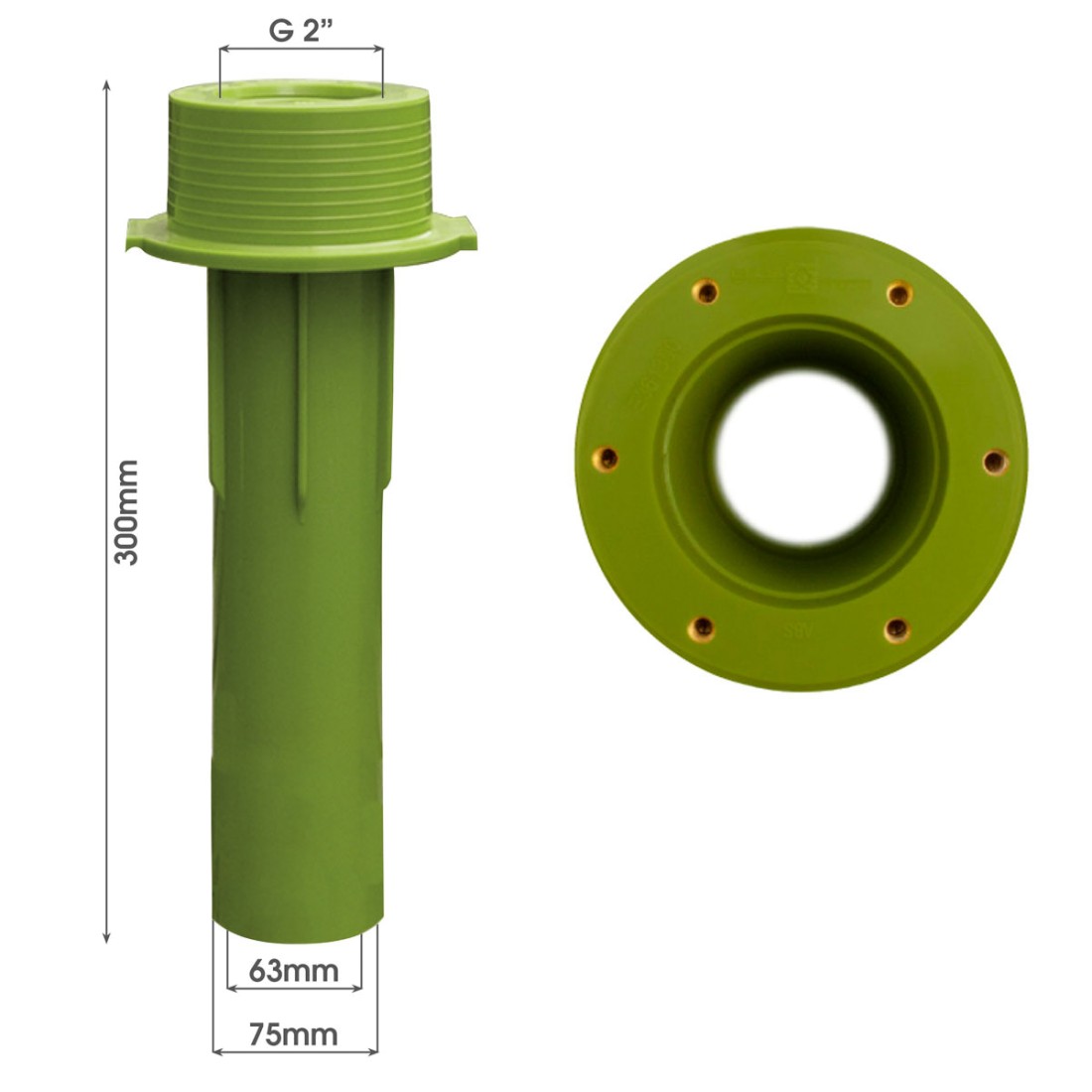 MTS Beckenwanddurchführung 300 mm 63/75   mit Gewindebuchsen