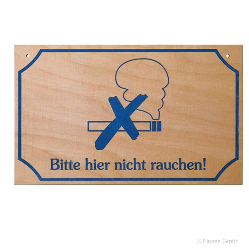 Sauna Hinweisschild Bitte nicht rauchen