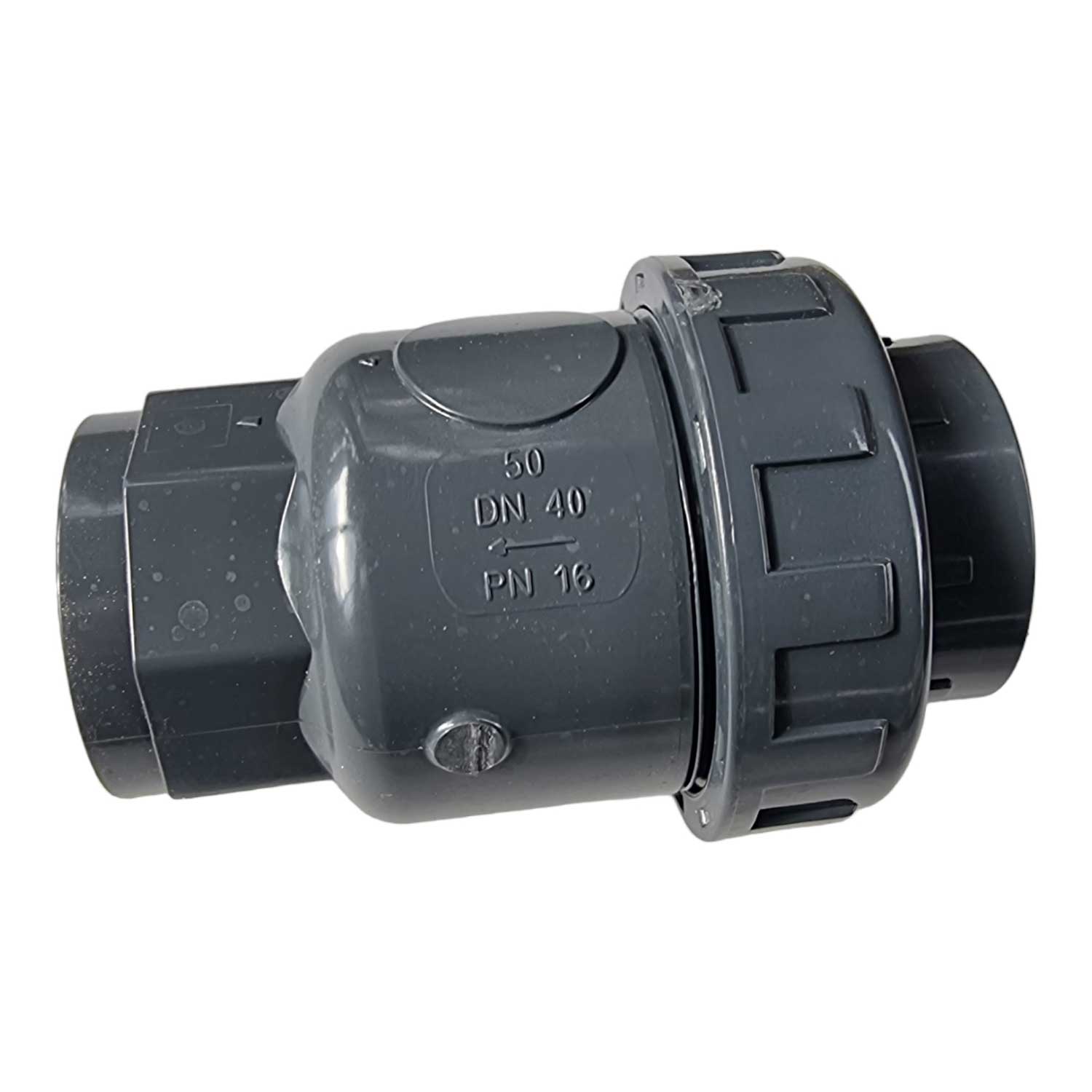 PVC  Rückschlagventil d 50  mit Klebemuffen