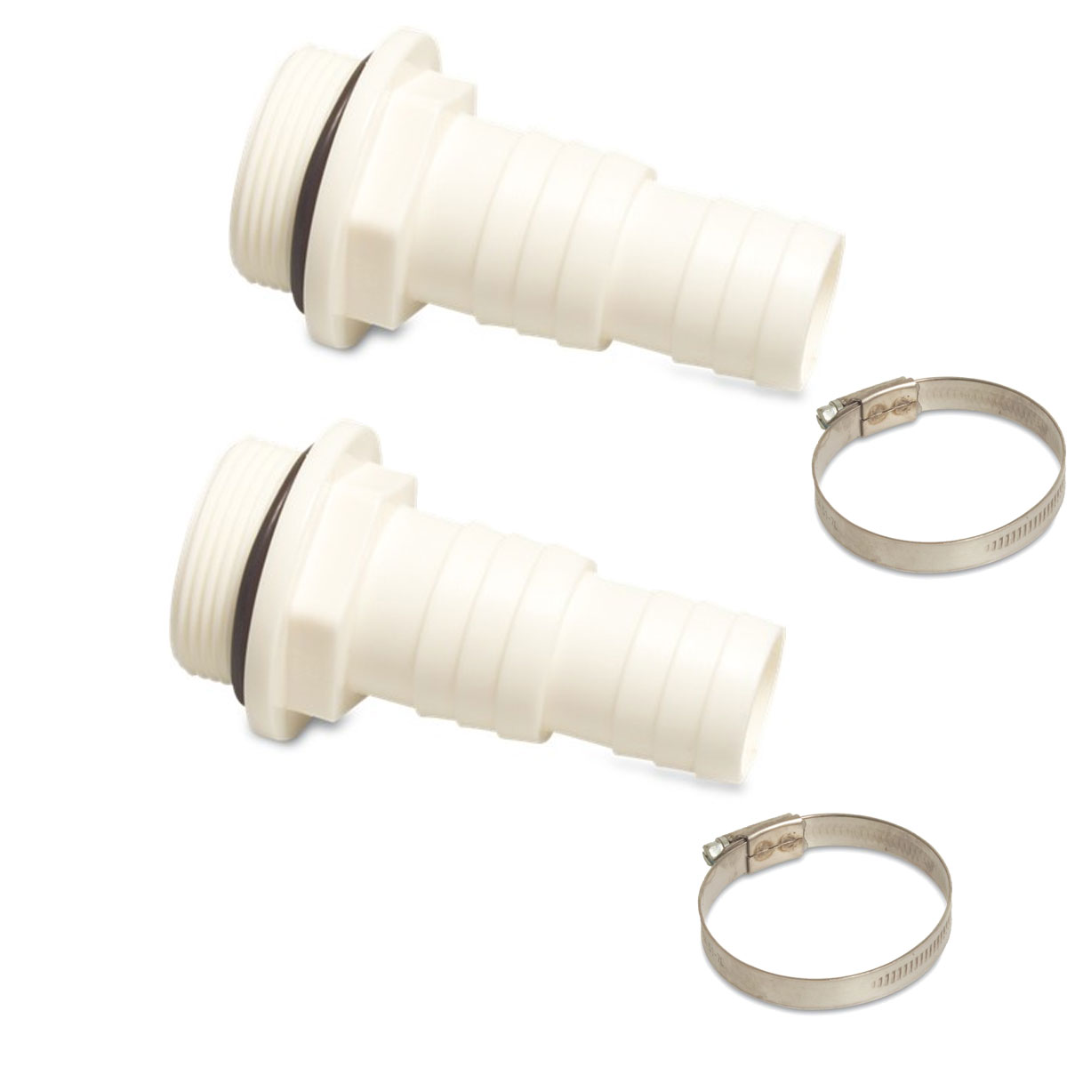 Pool Anschlussset 32 und 38 mm 2 Schlauchtüllen mit Schellen