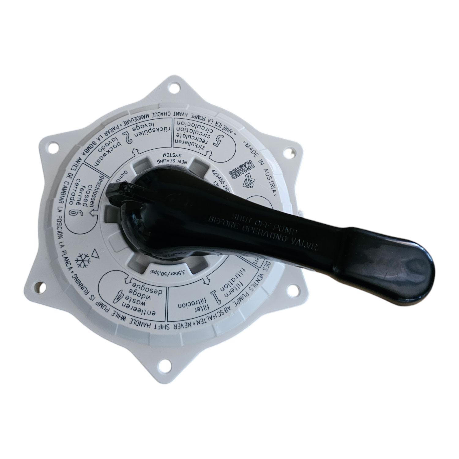 Oberteil Umschaltventil V6 Weiss Praher