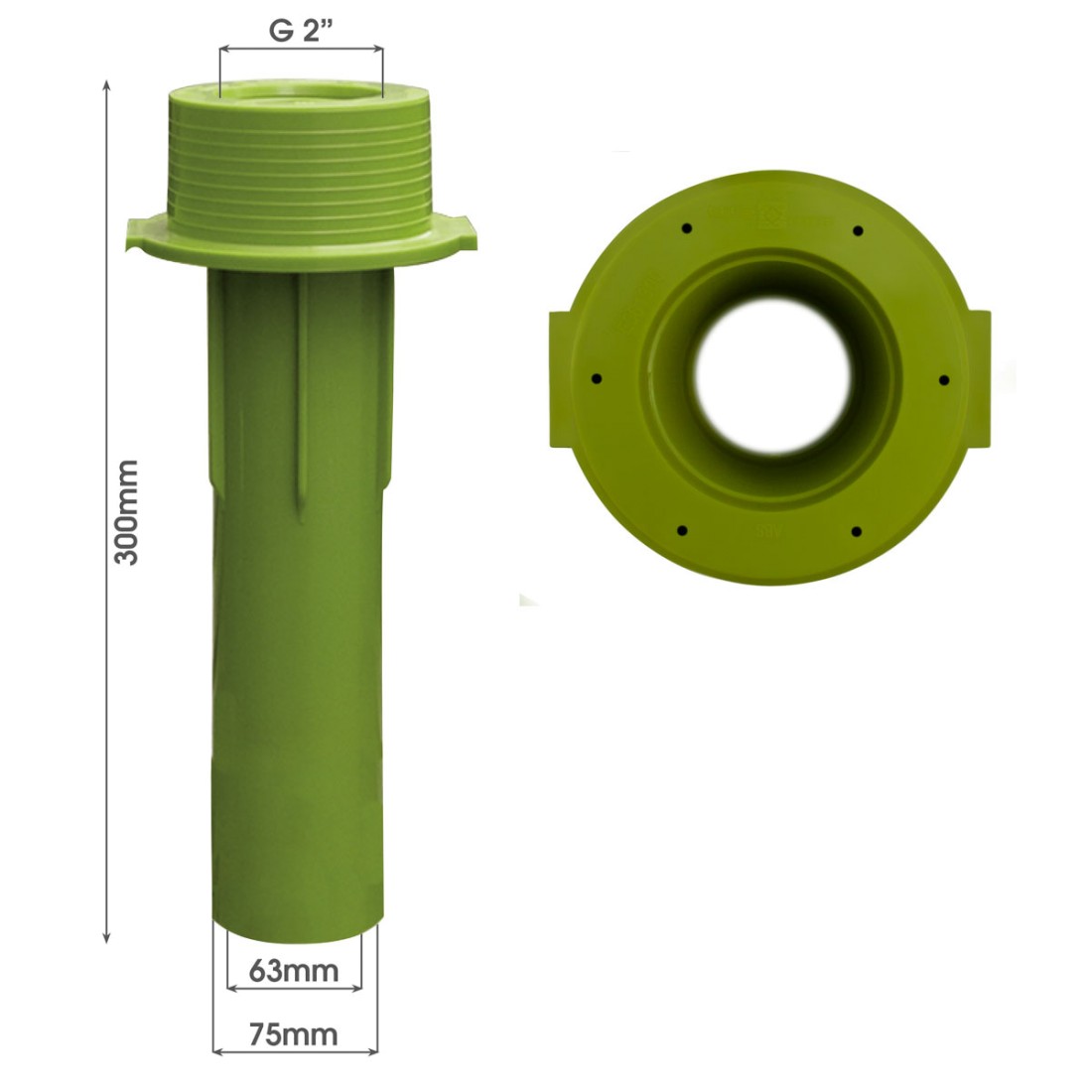 MTS Beckenwanddurchführung 300 mm 63/75 mit Bohrungen