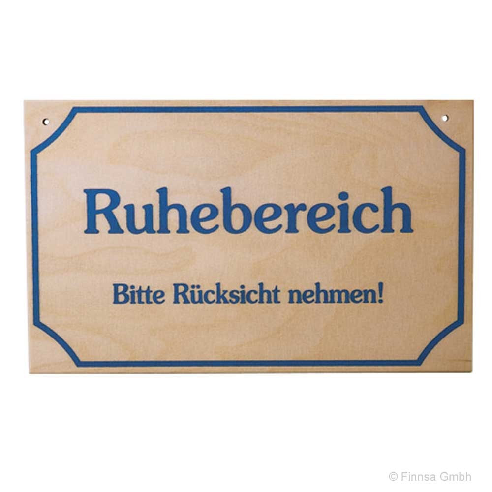 Sauna Hinweisschild Ruhebereich