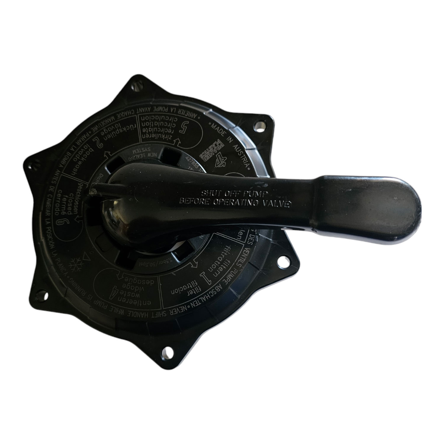Oberteil Umschaltventil V6 Schwarz Praher 5